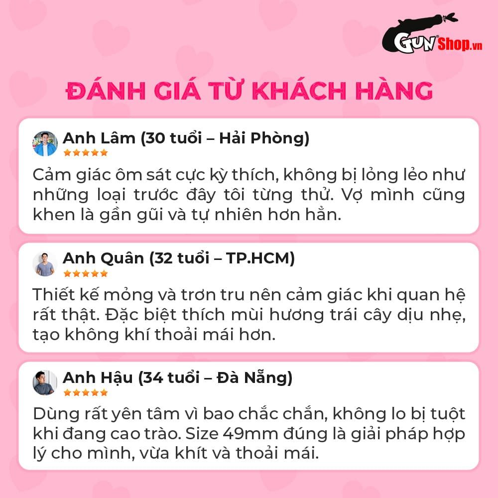 Bao cao su Shell Close Fit - Size 49mm, siêu mỏng, chống tuột, kéo dài thời gian - Hộp 10 cái