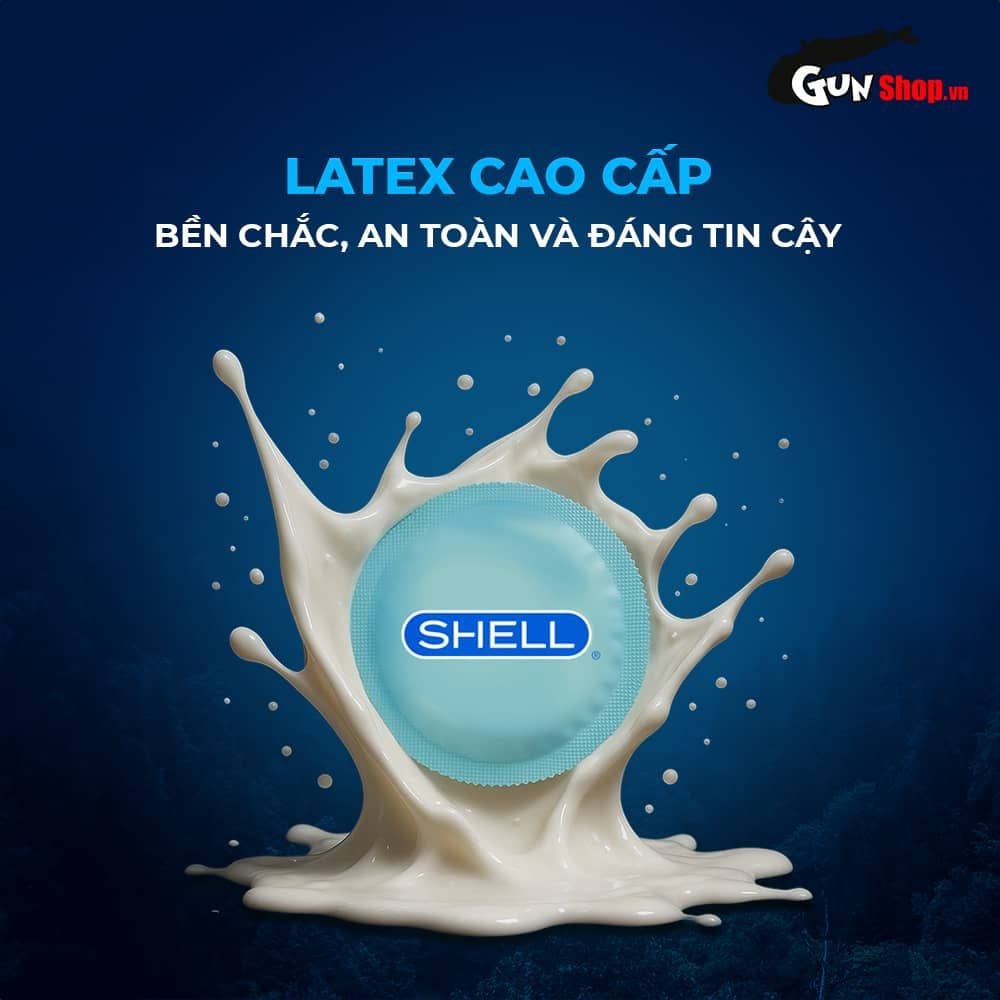 Bao cao su Shell Cool Prolong - Siêu mỏng, kéo dài thời gian, bạc hà mát lạnh - Hộp 10 cái