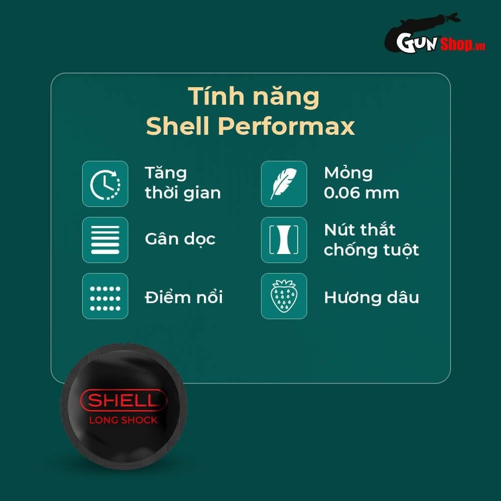 Bao cao su Shell Dino Dora - Hộp 1 bao gai, 3 vòng bi + 1 bao Shell Performax (Hộp 2 cái)
