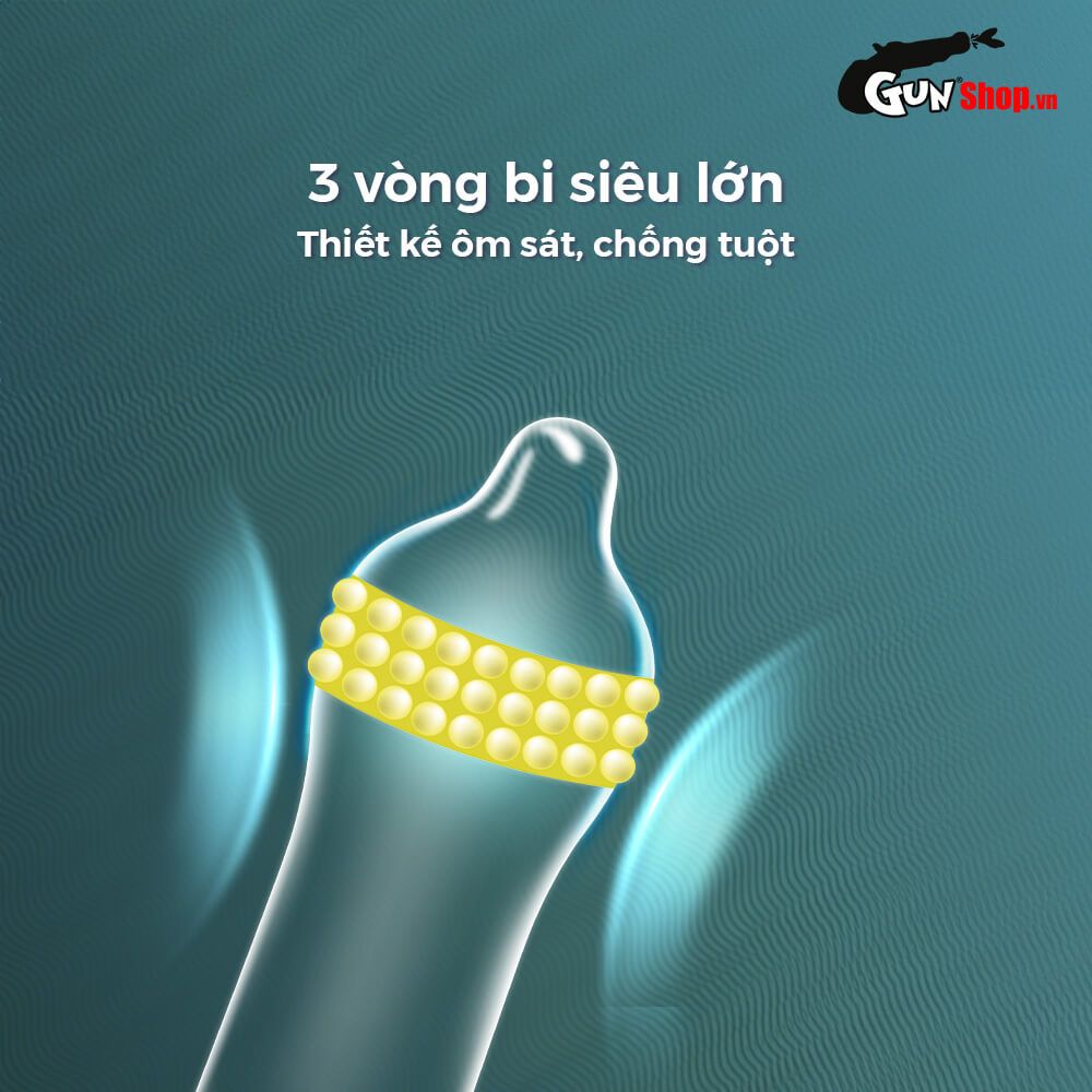 Bao cao su Shell Dino Iguan - Hộp 1 bao 3 vòng bi siêu lớn + 1 bao Shell Performax (Hộp 2 cái)