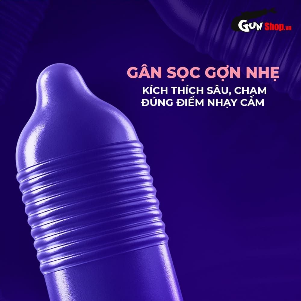 Bao cao su Shell Giant Entering - Gân nổi, bi tăng 3cm - Hộp 10 cái