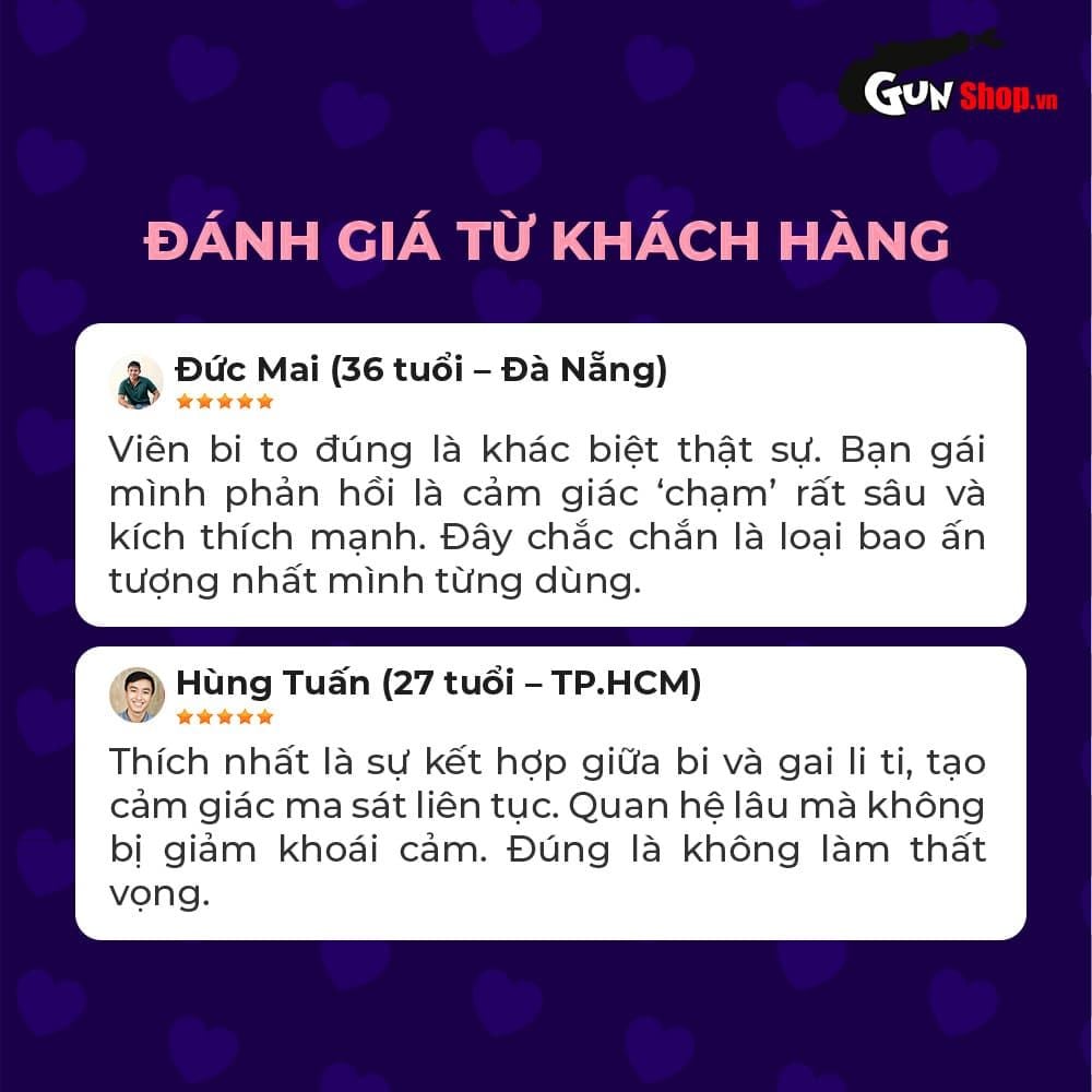 Bao cao su Shell Giant Entering - Gân nổi, bi tăng 3cm - Hộp 10 cái
