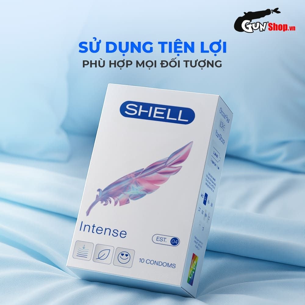 Bao cao su Shell Intense - Siêu mỏng 0.04mm - Hộp 10 cái