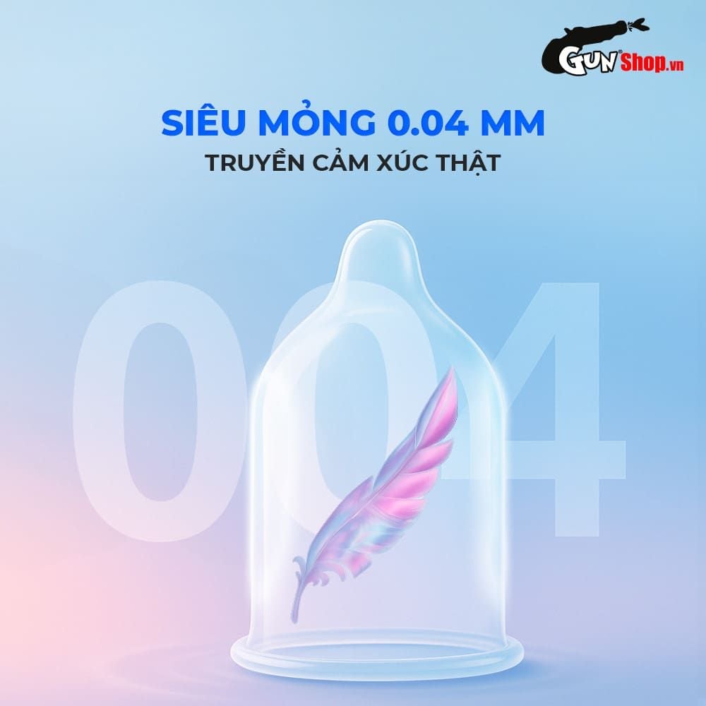 Bao cao su Shell Intense - Siêu mỏng 0.04mm - Hộp 3 cái