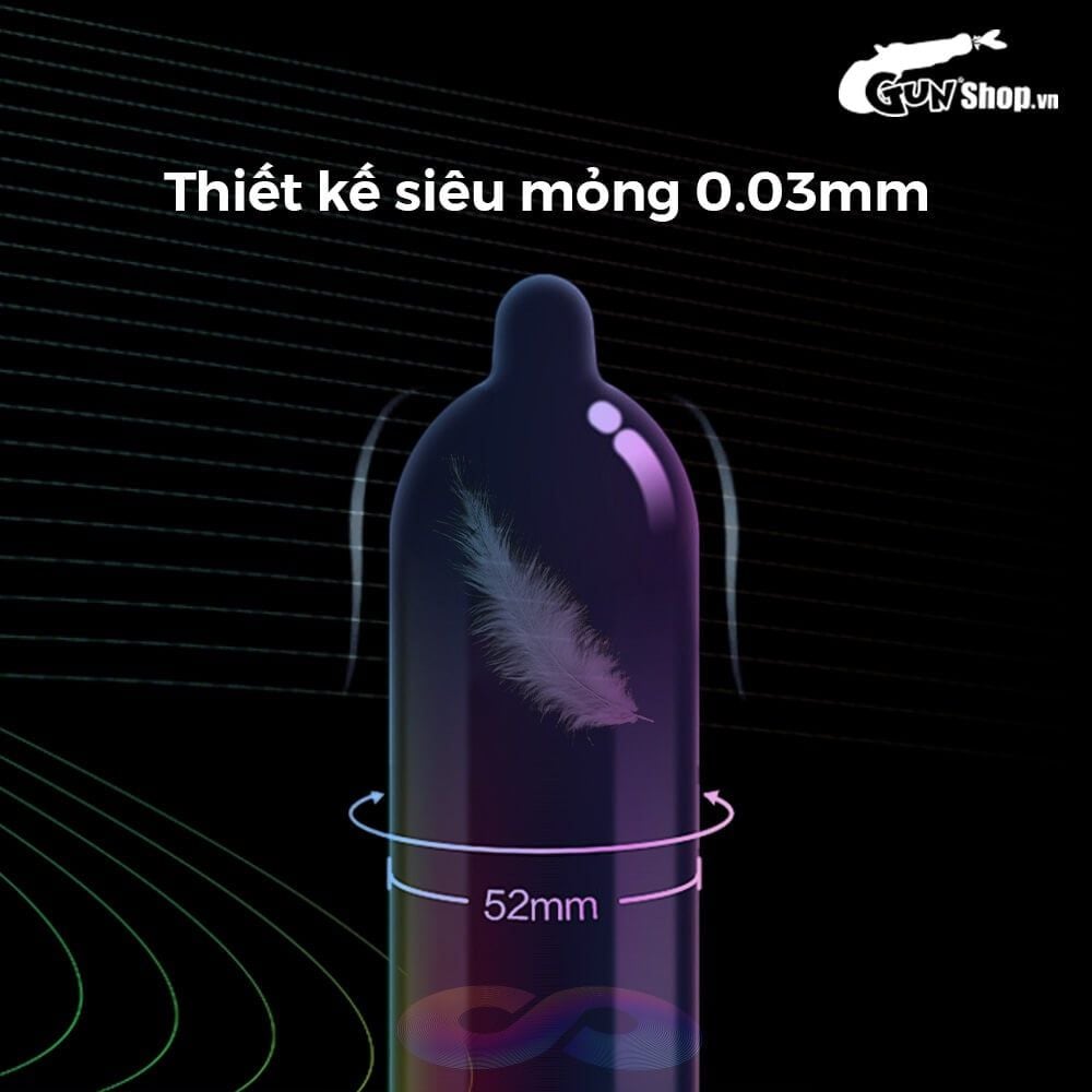 Bao cao su Shell Invisible - Siêu mỏng, chống tuột, kéo dài thời gian - Hộp 3 cái