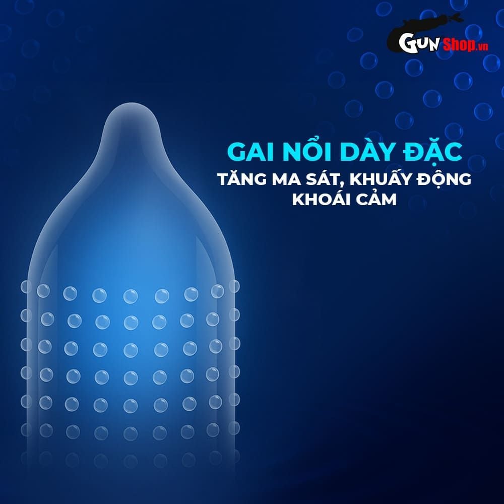 Bao cao su Shell Love Bead - Gân nổi, kéo dài thời gian, bi tăng 1.5cm - Hộp 5 cái