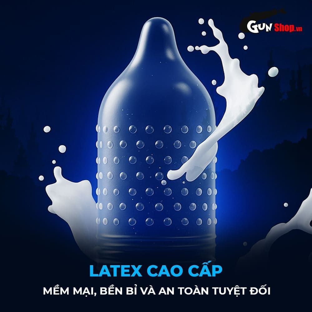 Bao cao su Shell Love Bead - Gân nổi, kéo dài thời gian, bi tăng 1.5cm - Hộp 5 cái