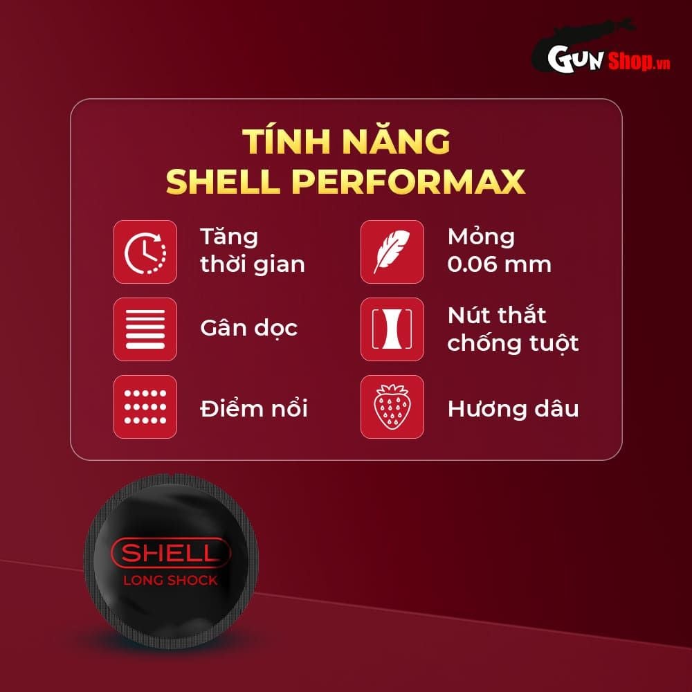 Bao cao su Shell Performax 6 in 1 - Kéo dài thời gian - Hộp 3 cái