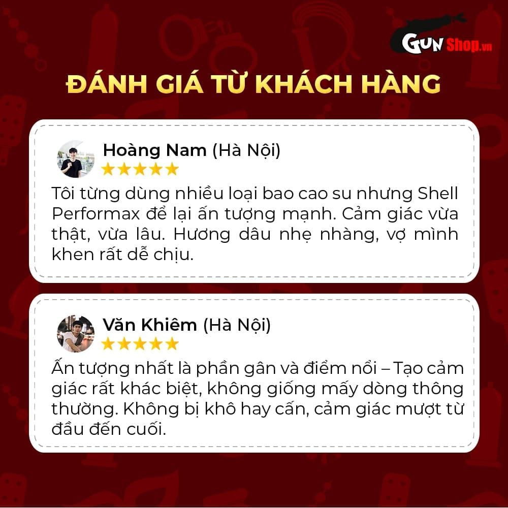 Bao cao su Shell Performax 6 in 1 - Kéo dài thời gian - Hộp 10 cái