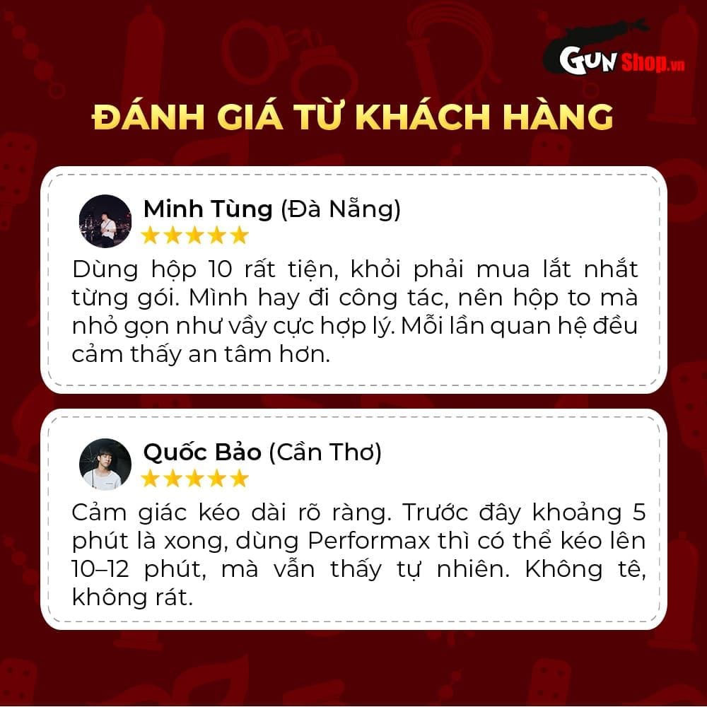 Bao cao su Shell Performax 6 in 1 - Kéo dài thời gian - Hộp 10 cái