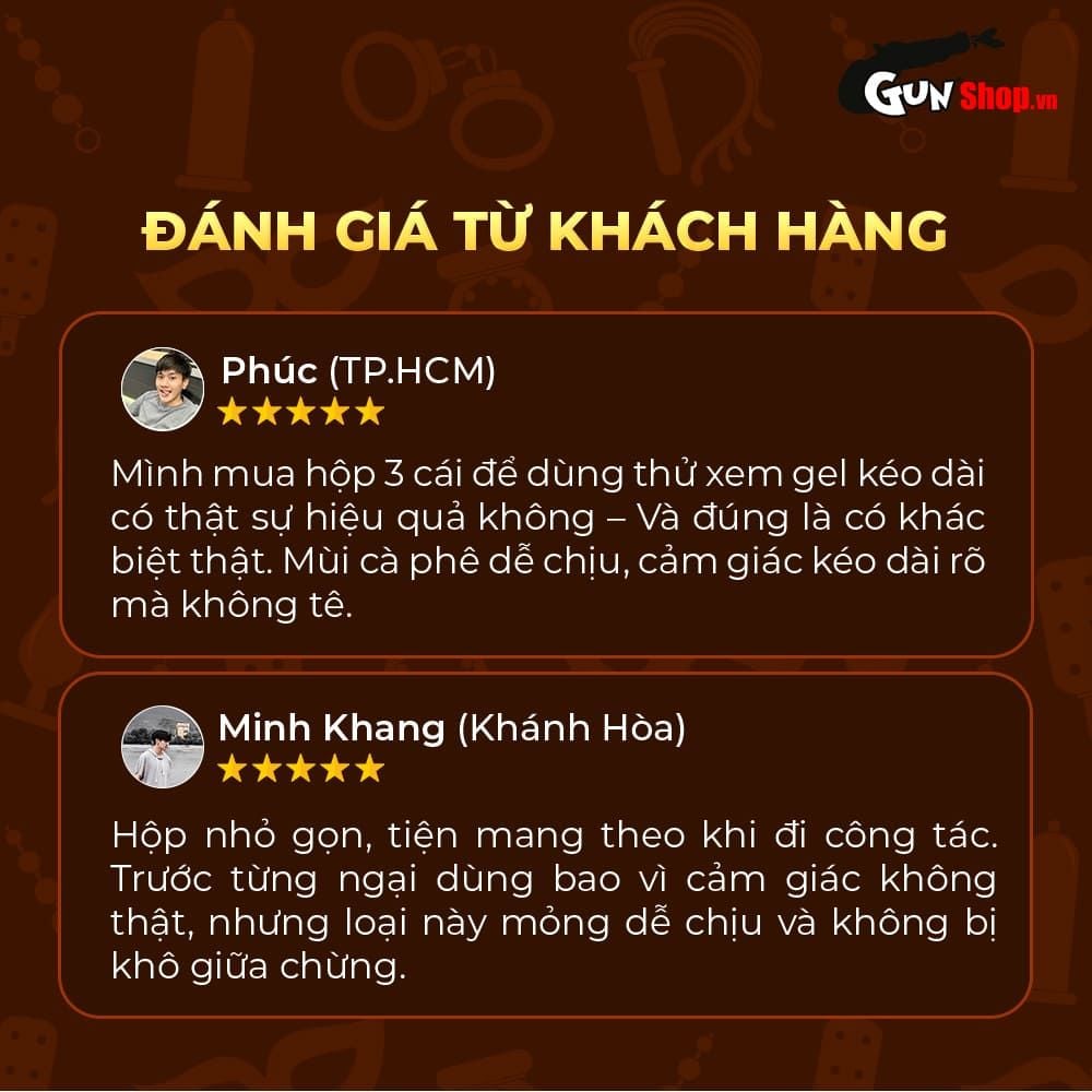 Bao cao su Shell Perky Prolong - Siêu mỏng, kéo dài thời gian, hương cà phê - Hộp 3 cái
