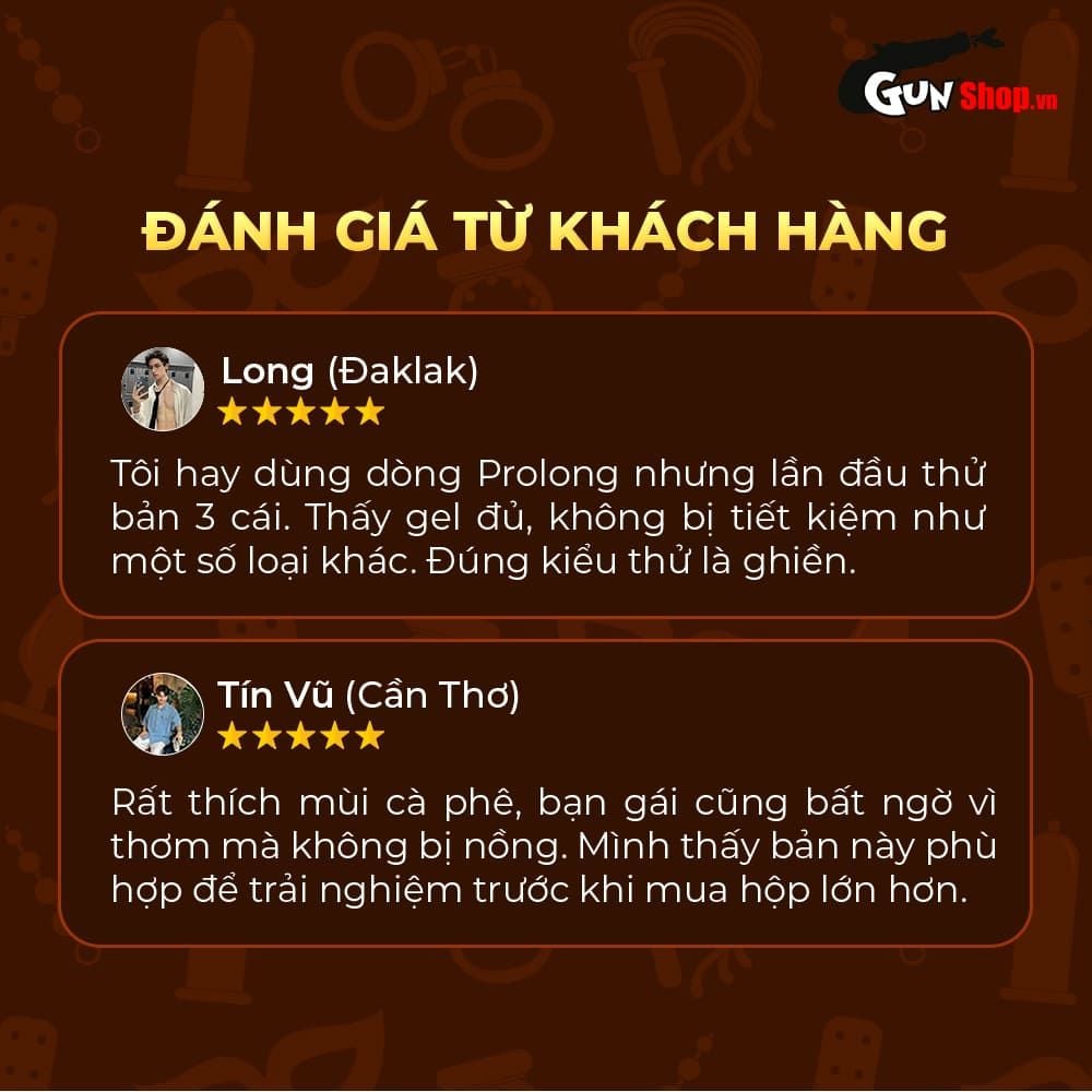 Bao cao su Shell Perky Prolong - Siêu mỏng, kéo dài thời gian, hương cà phê - Hộp 3 cái