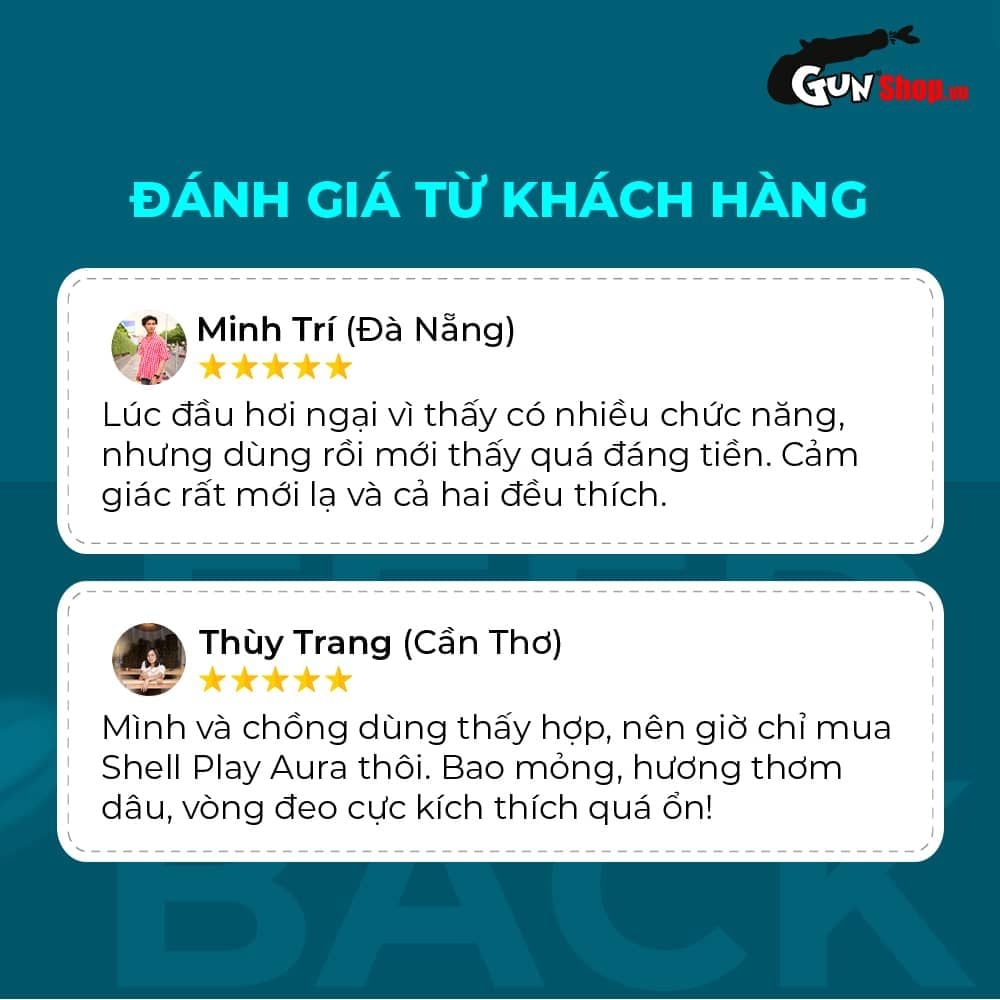 Bao cao su Shell Play Aura 6 tính năng - Hộp 10 cái + 5 vòng đeo kéo dài thời gian