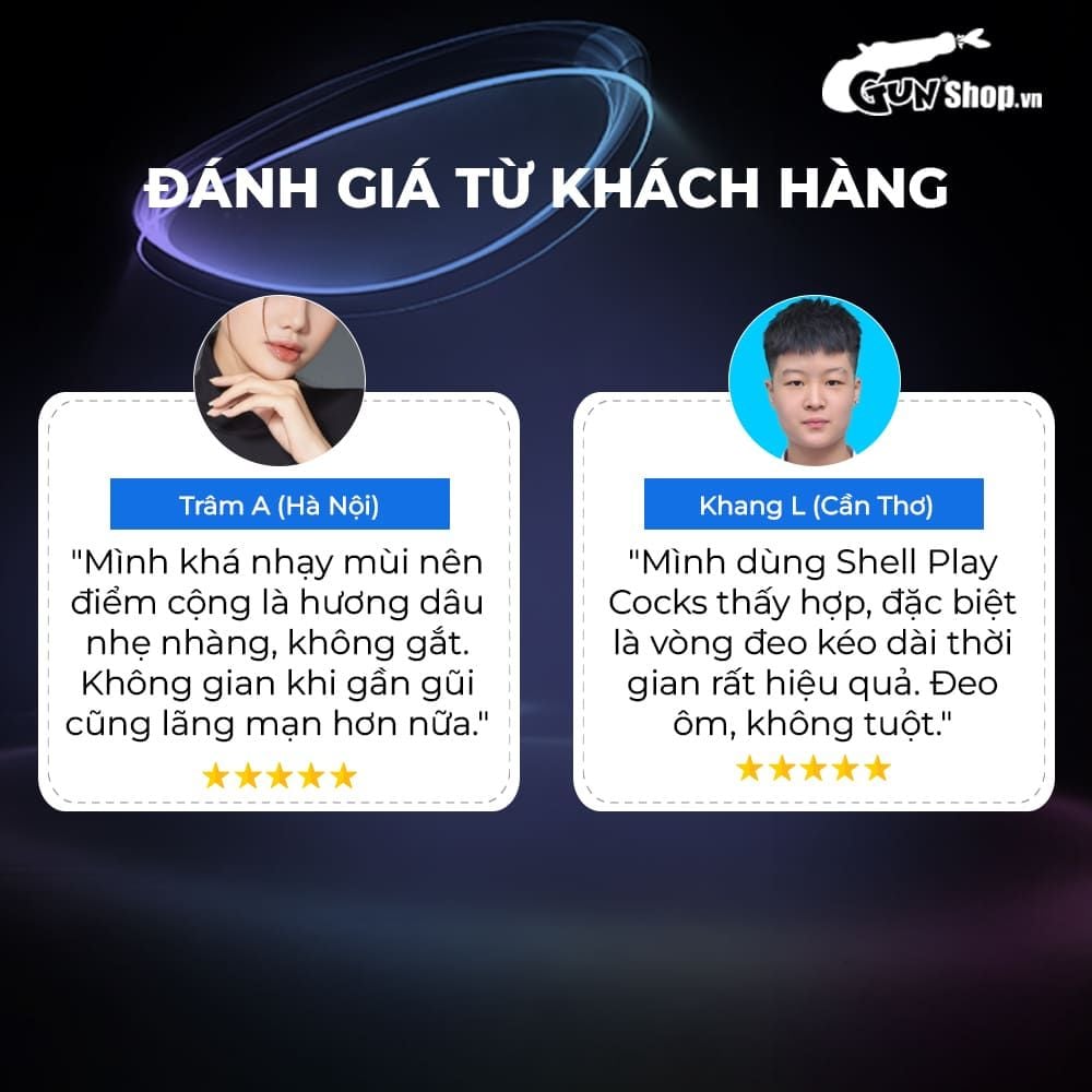 Bao cao su Shell Play Cocks 6 tính năng - Hộp 10 cái + 3 vòng đeo kéo dài thời gian
