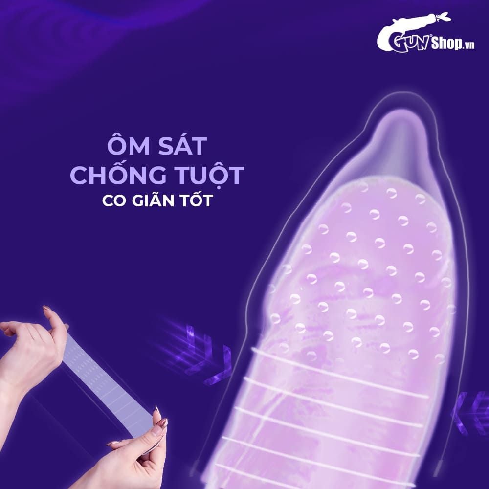 Bao cao su Shell Play Jelly 6 tính năng - Hộp 10 cái + 1 vòng đeo kéo dài thời gian