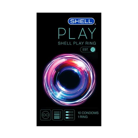 Bao cao su Shell Play Ring 6 tính năng - Hộp 10 cái + 1 vòng đeo kéo dài thời gian