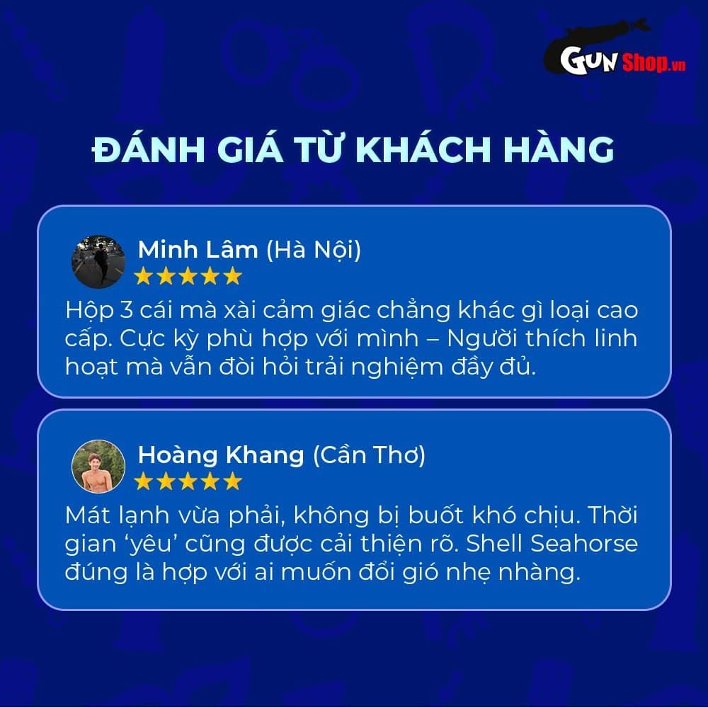 Bao cao su Shell Seahorse - Kéo dài thời gian - Hộp 3 cái