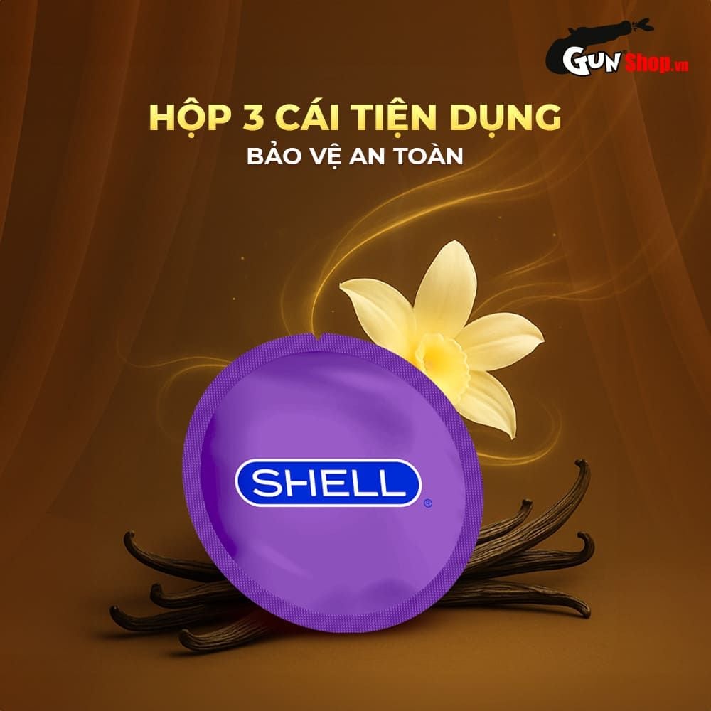 Bao cao su Shell Sensitive Prolong - Siêu mỏng 0.03mm, kéo dài thời gian - Hộp 3 cái