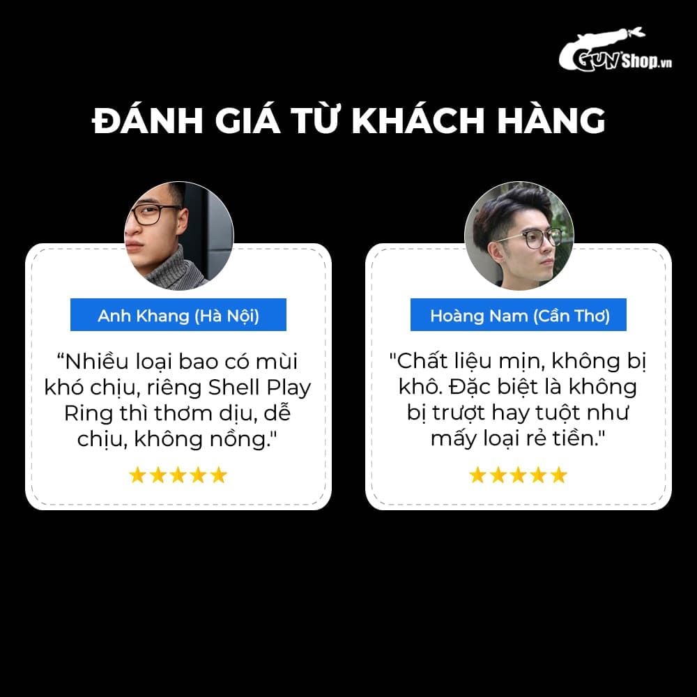Bao cao su Shell Play Ring 6 tính năng - Hộp 10 cái + 1 vòng đeo kéo dài thời gian