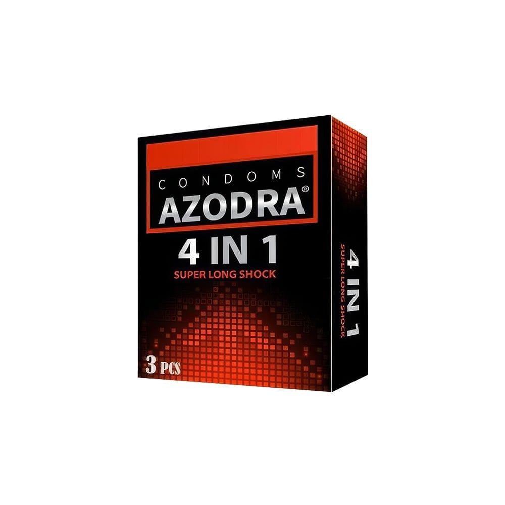 Bao cao su Azodra 4 in 1 - Kéo dài thời gian - Hộp 3 cái