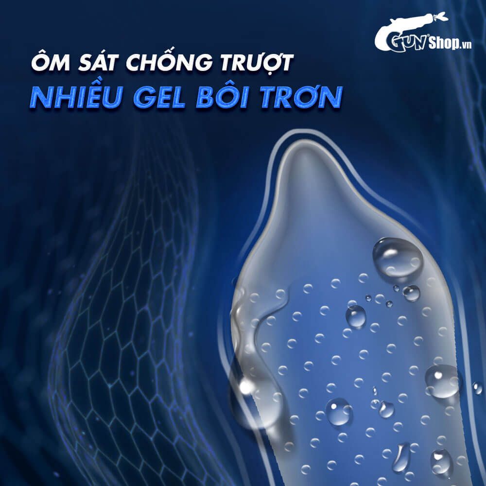 Bao cao su Muaisi Imported Latex Blue - Có hạt - Hộp 12 cái