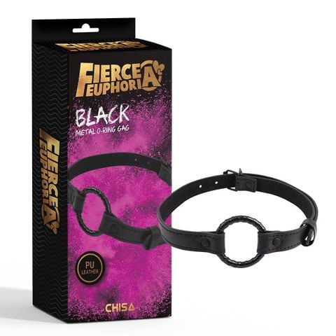Khóa miệng BDSM Chisa Fierce Euphoria Black Metal O-ring Gag