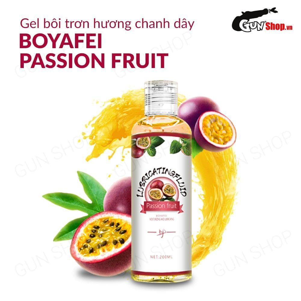 Gel bôi trơn hương chanh dây Boyafei Passion Fruit - Chai 200ml