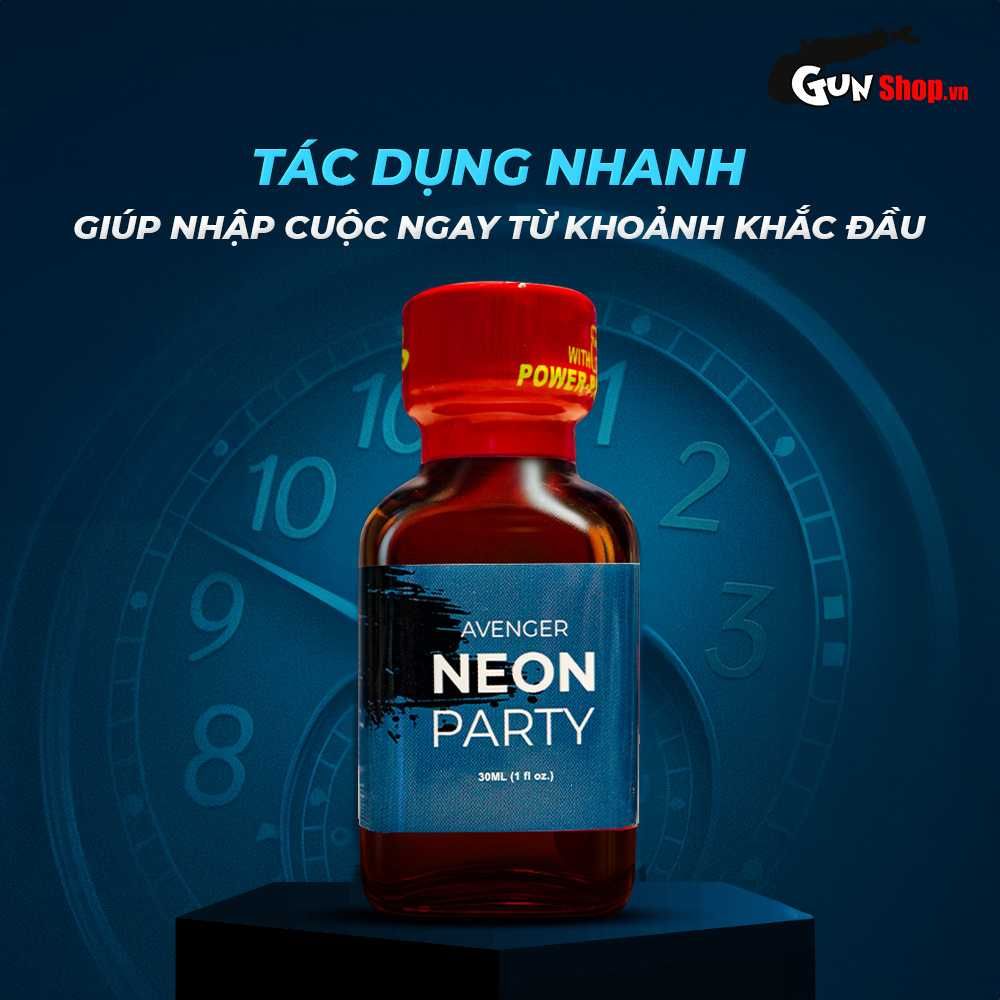 Chai hít tăng khoái cảm Popper PWD USA Avenger Neon Party Blue - Chai 30ml