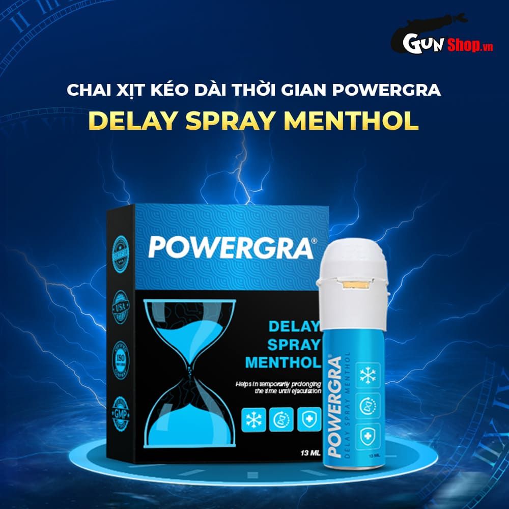 Chai xịt Powergra Delay Spray Menthol kéo dài thời gian - Chai 13ml