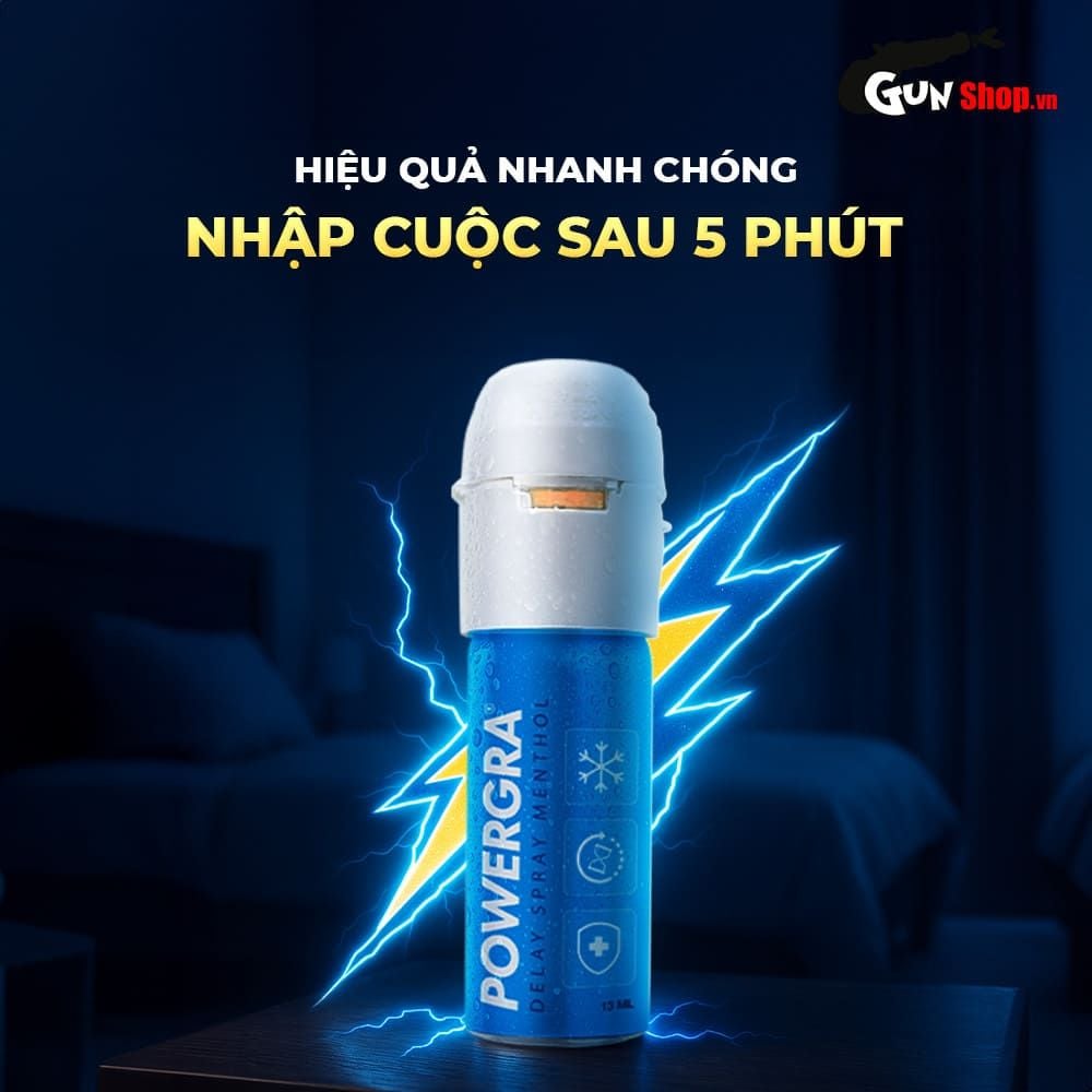 Chai xịt Powergra Delay Spray Menthol kéo dài thời gian - Chai 13ml