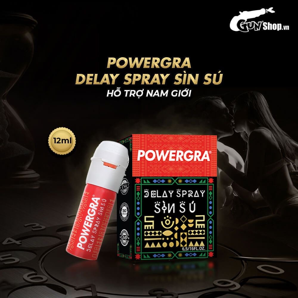 Chai xịt Powergra Delay Spray Sìn Sú kéo dài thời gian - Chai 12ml