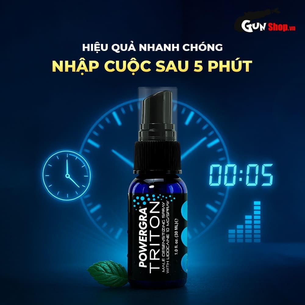 Chai xịt Powergra Triton kéo dài thời gian - Chai 30ml