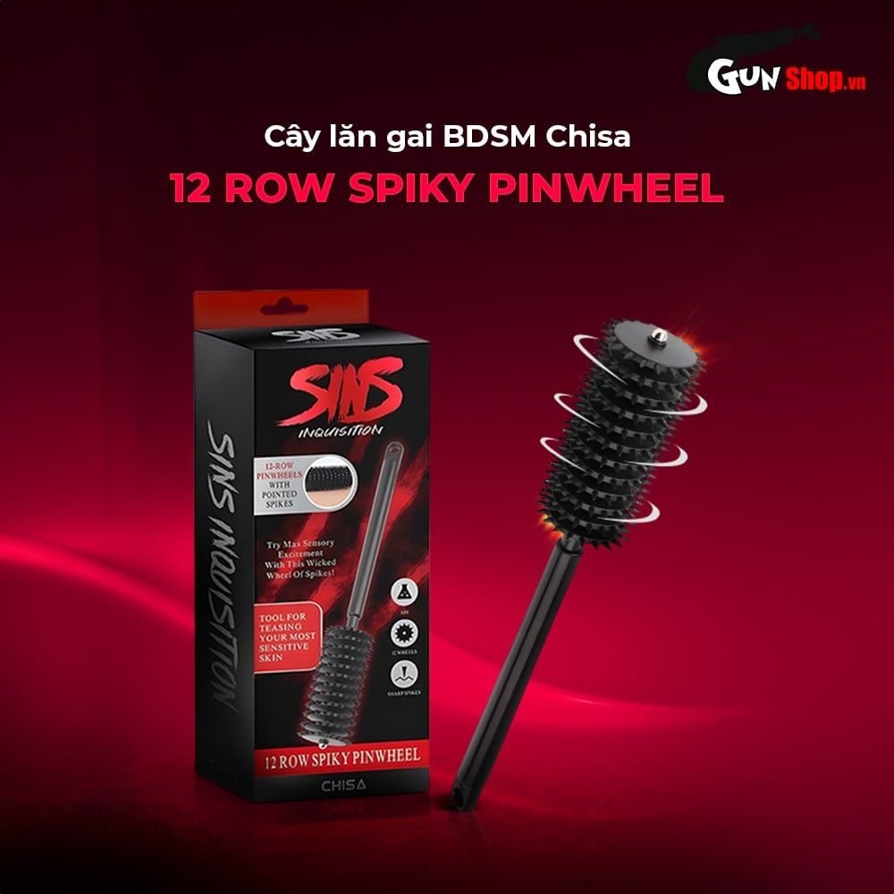 Cọ lăn gai BDSM Chisa Sins Inquisition 12 Row Spiky Pinwheel