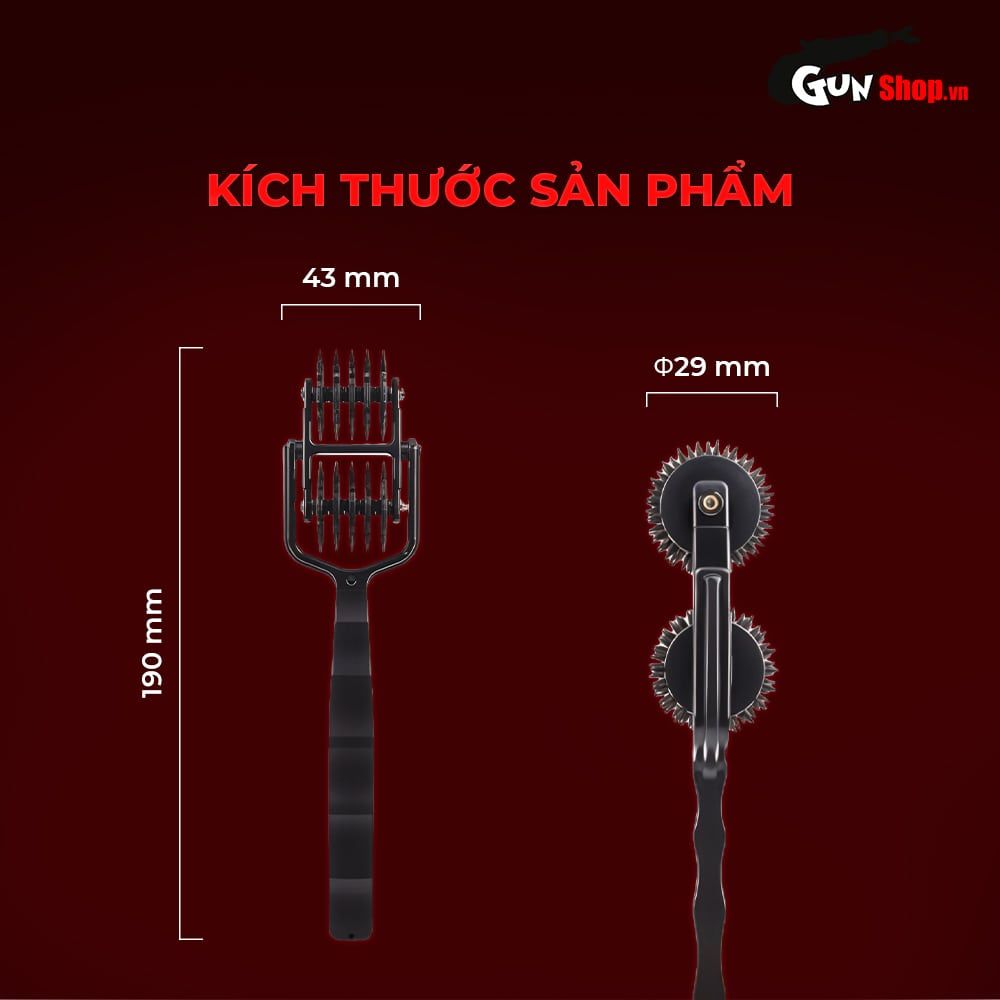 Cọ lăn gai BDSM Chisa Sins Inquisition 5 Row Double Pinwheel