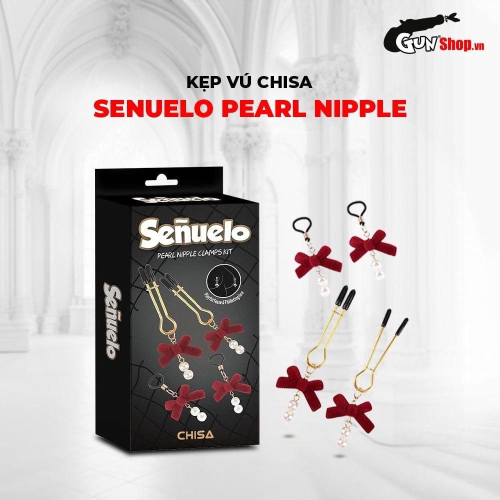 Kẹp vú kích thích đầu ti Chisa Senuelo Pearl Nipple Clamps Kit