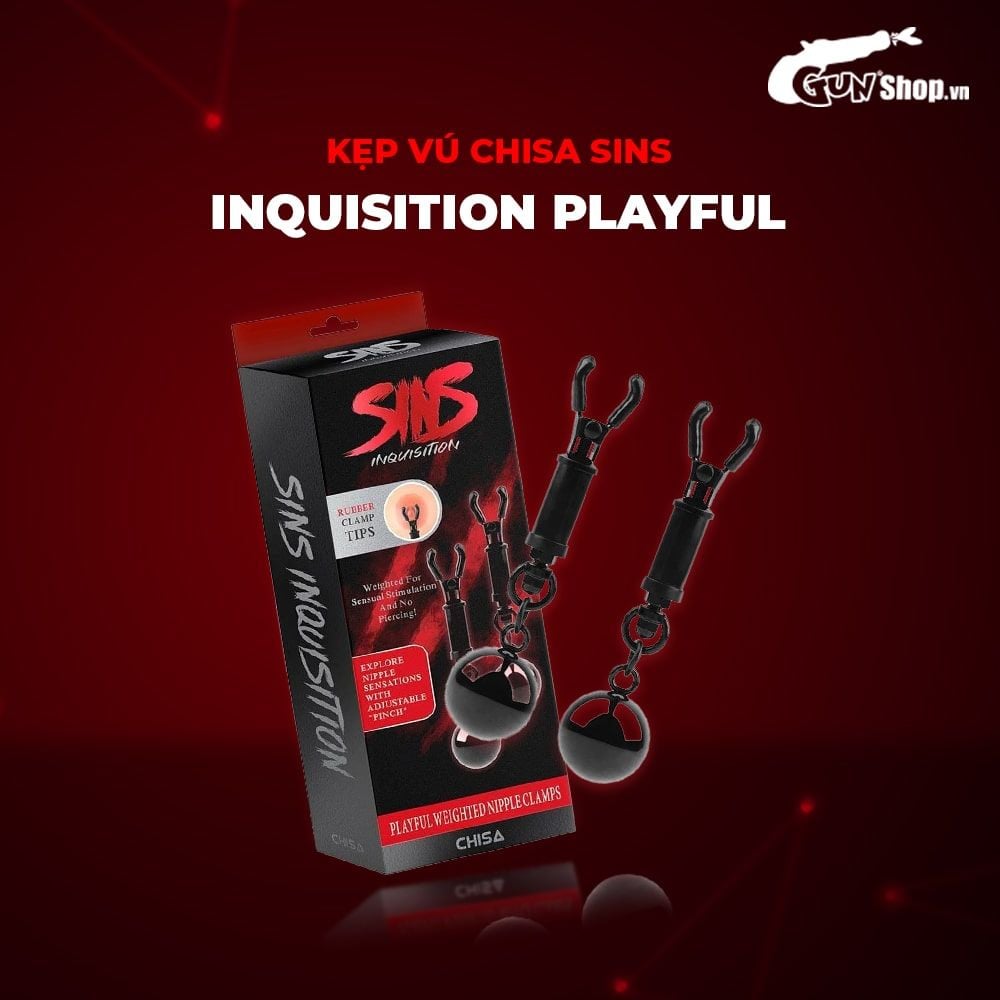 Kẹp vú kích thích đầu ti Chisa Sins Inquisition Playful Weighted Nipple Clamps