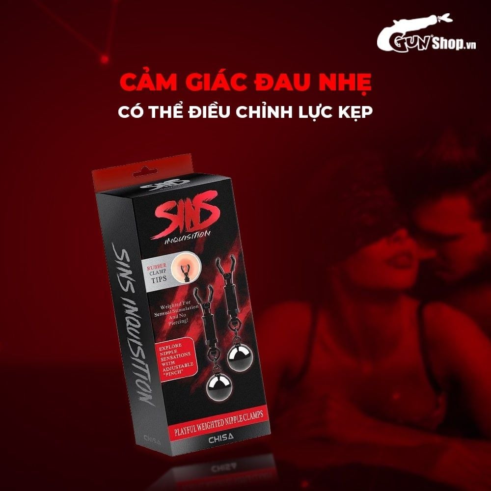 Kẹp vú kích thích đầu ti Chisa Sins Inquisition Playful Weighted Nipple Clamps