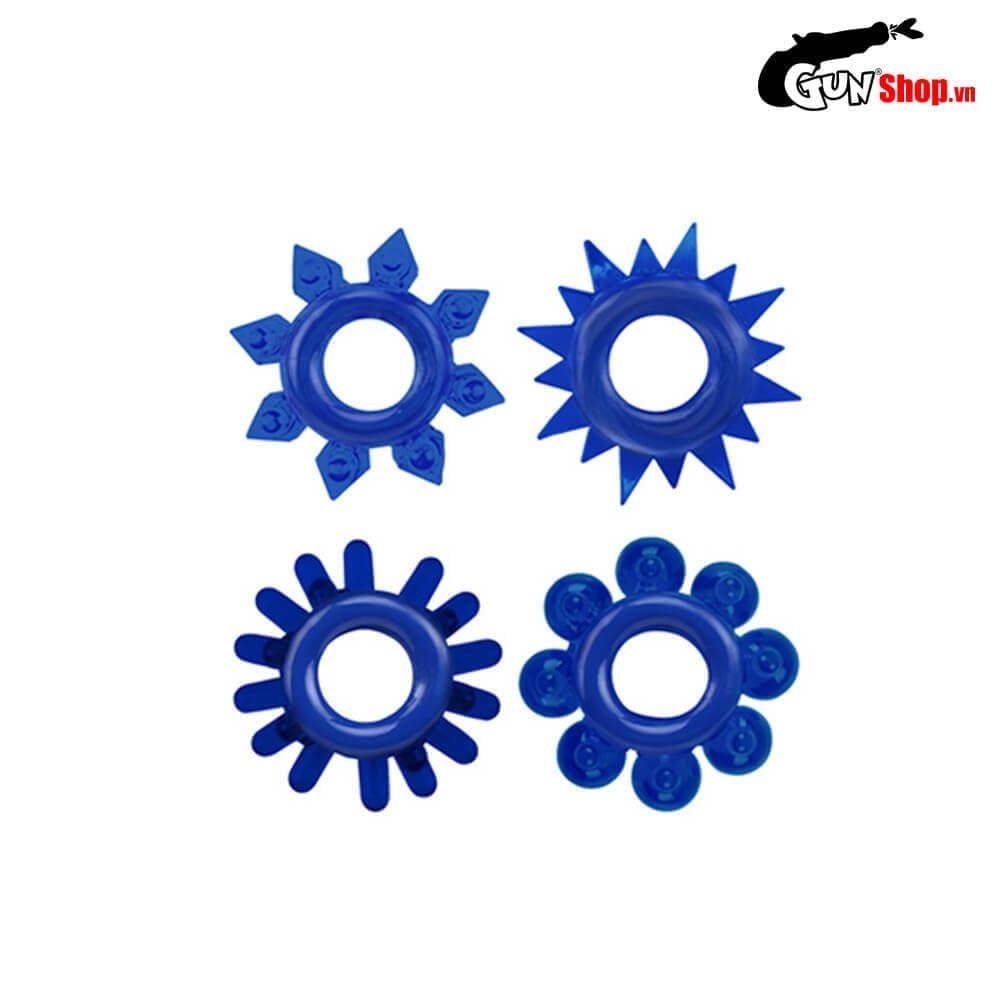 Vòng đeo kéo dài thời gian Chisa Cock Rings Set - Blue