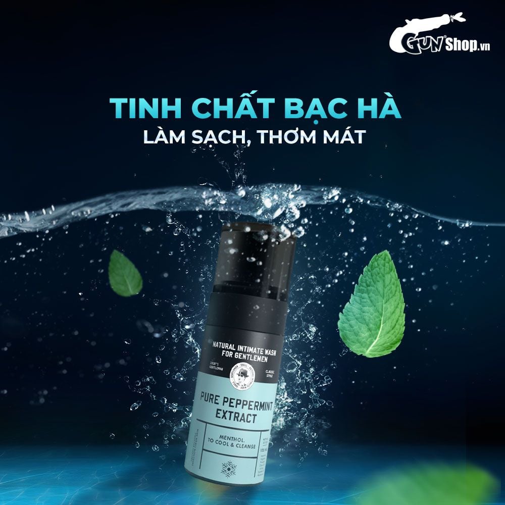 Dung dịch vệ sinh nam dạng bọt, tinh chất bạc hà tươi mát Shell Pure Peppermint Extract - 100ml