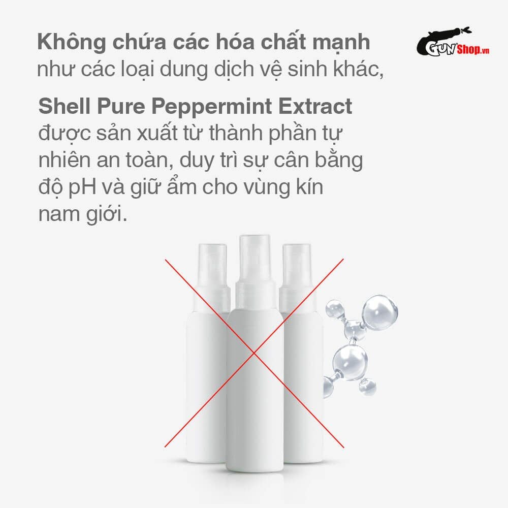 Dung dịch vệ sinh nam dạng bọt, hương thơm nam tính Shell Masculine Scents - 100ml