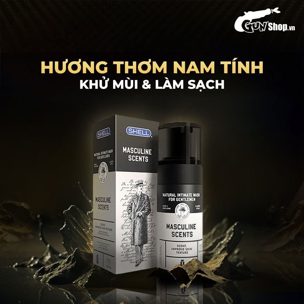 Dung dịch vệ sinh nam dạng bọt, hương thơm nam tính Shell Masculine Scents - 100ml