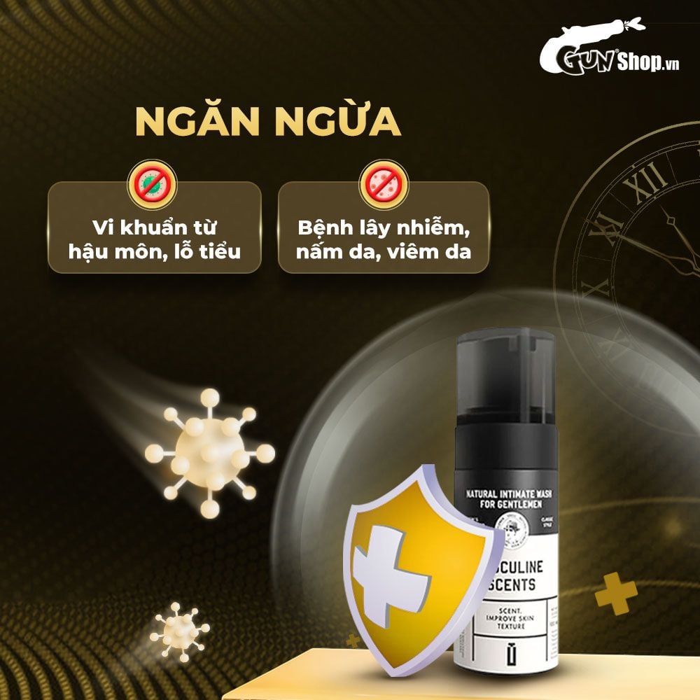 Dung dịch vệ sinh nam dạng bọt, hương thơm nam tính Shell Masculine Scents - 100ml