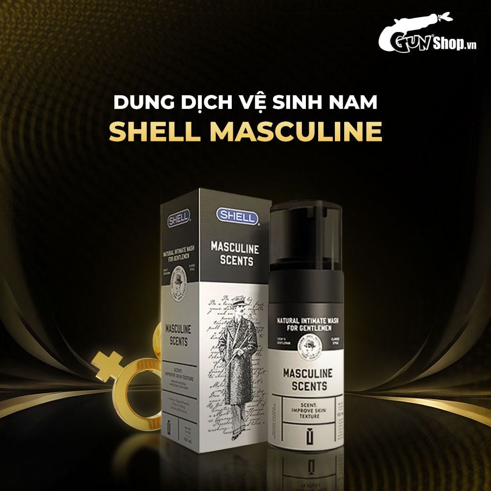 Dung dịch vệ sinh nam dạng bọt, hương thơm nam tính Shell Masculine Scents - 100ml