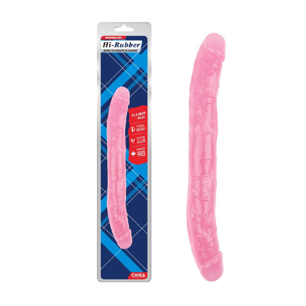 Dương vật giả 2 đầu Chisa Hi-Rubber 12.8 Inch Hồng