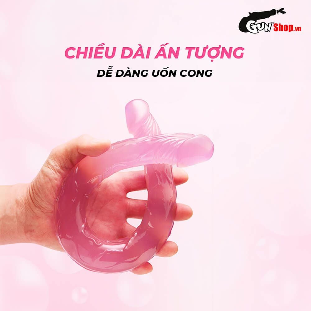 Dương vật giả 2 đầu Chisa Hi-Rubber 12.8 Inch Hồng