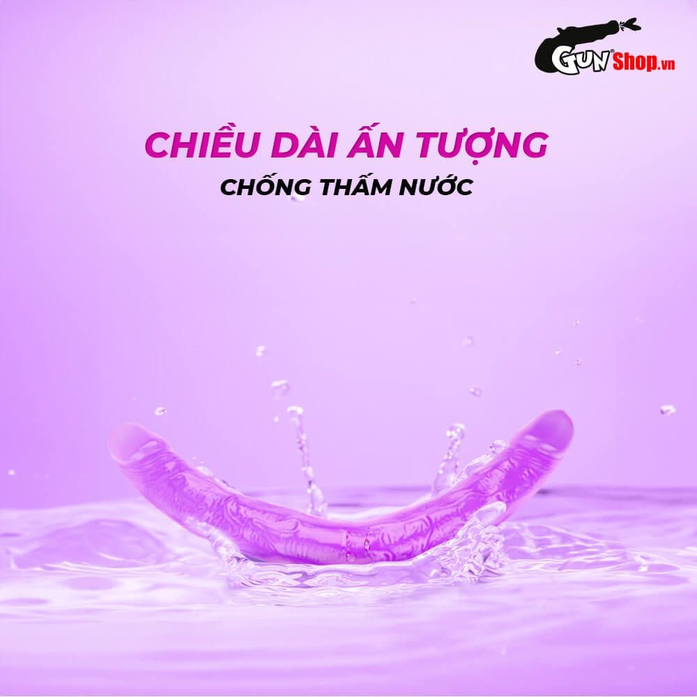 Dương vật giả 2 đầu Chisa Hi-Rubber 12.8 Inch Tím