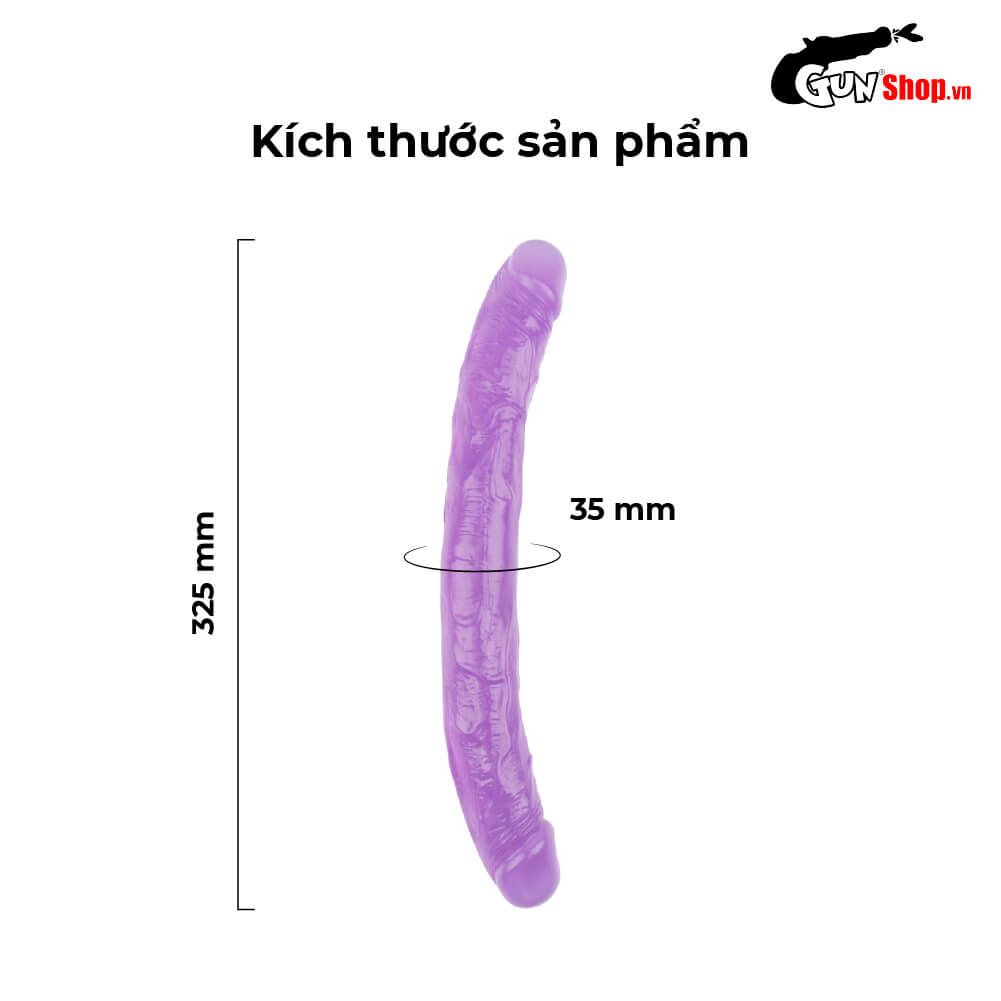 Dương vật giả 2 đầu Chisa Hi-Rubber 12.8 Inch Tím