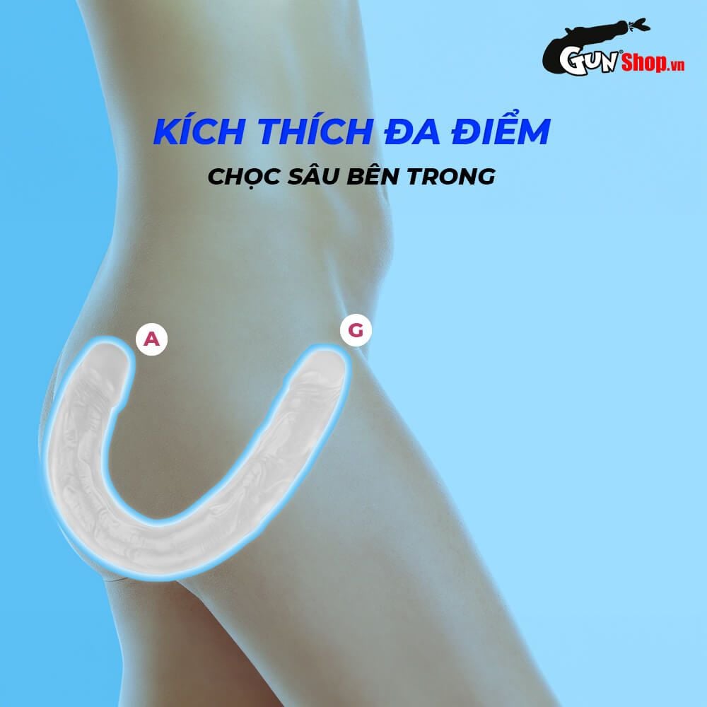 Dương vật giả 2 đầu Chisa Hi-Rubber 12.8 Inch Trắng