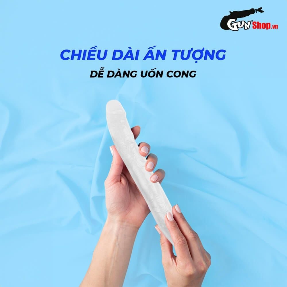 Dương vật giả 2 đầu Chisa Hi-Rubber 12.8 Inch Trắng