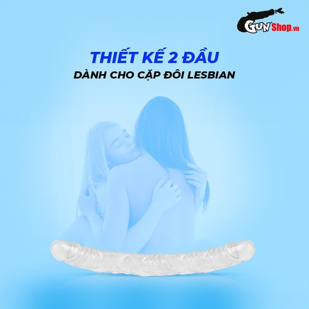Dương vật giả 2 đầu Chisa Hi-Rubber 12.8 Inch Trắng